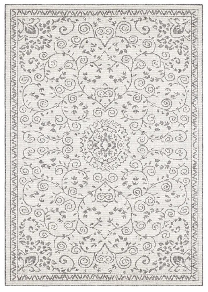 NORTHRUGS - Hanse Home koberce Kusový koberec Twin Supreme 103866 Leyte Grey/Cream – na von aj na doma - 160x230 cm