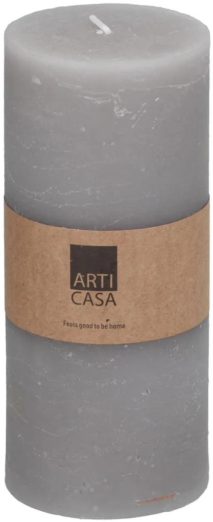 Sviečka Arti Casa, svetlosivá, 7 x 16 cm