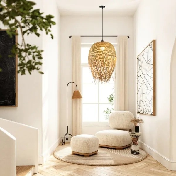 Immax 08271L - Luster na lanku HILO 1xE27/40W/230V pr. 45 cm bambus