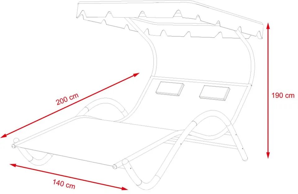 Relaxačné ležadlo pre 2 osoby Craftfield PALACE -bežová