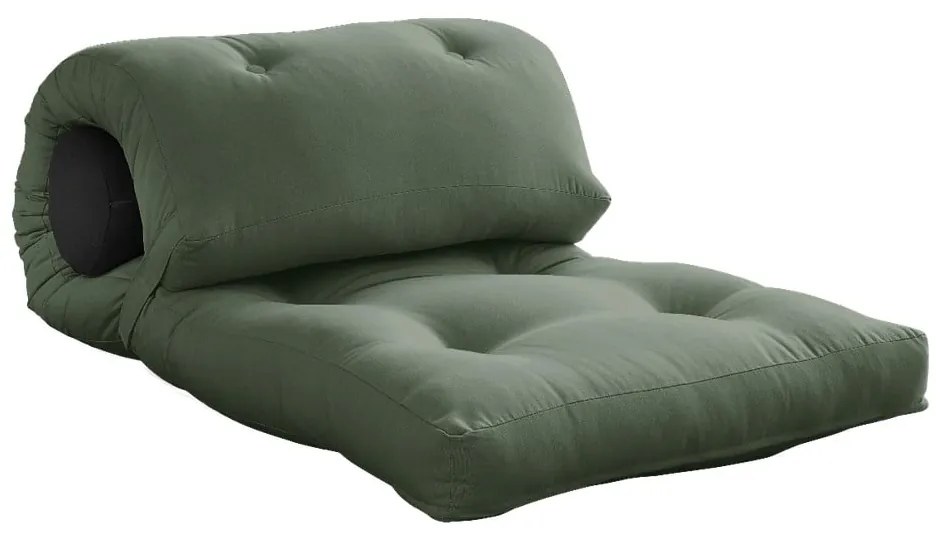 Zelenosivý futónový matrac 70x200 cm Wrap Olive Green/Dark Grey – Karup Design