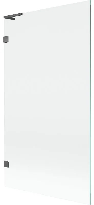 Mexen, Mexen Lunar L 1-krídlová vaňová zástena 100 x 150 cm, transparentná, pištoľovo šedá kartáčovaná - 897L-100-000-66-00