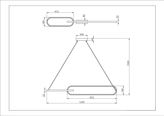 Zuma Line P241145502A - LED luster na lankách RAVON 2xLED/40W/230V čierna/zlatá