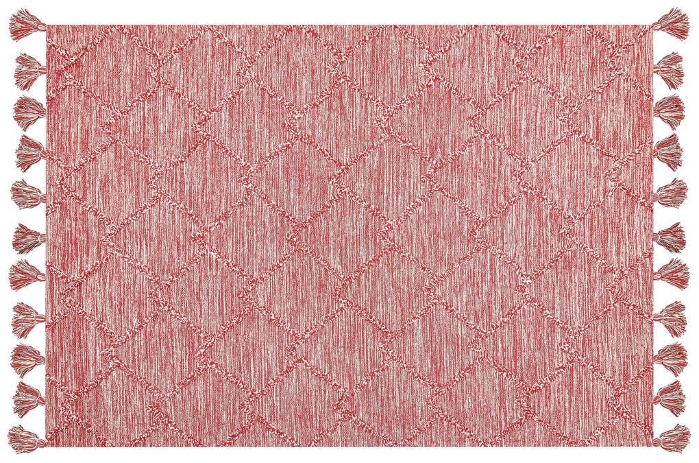 Bavlnený koberec 160 x 230 cm červený NIGDE Beliani