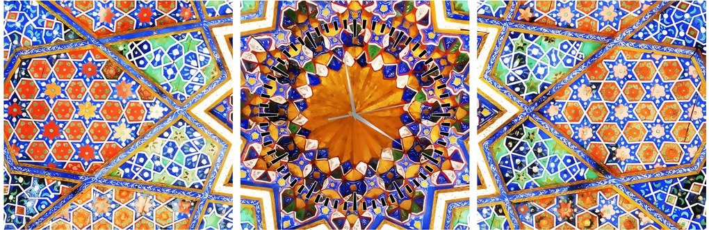 Obraz mozaiky (s hodinami) (90x30 cm)