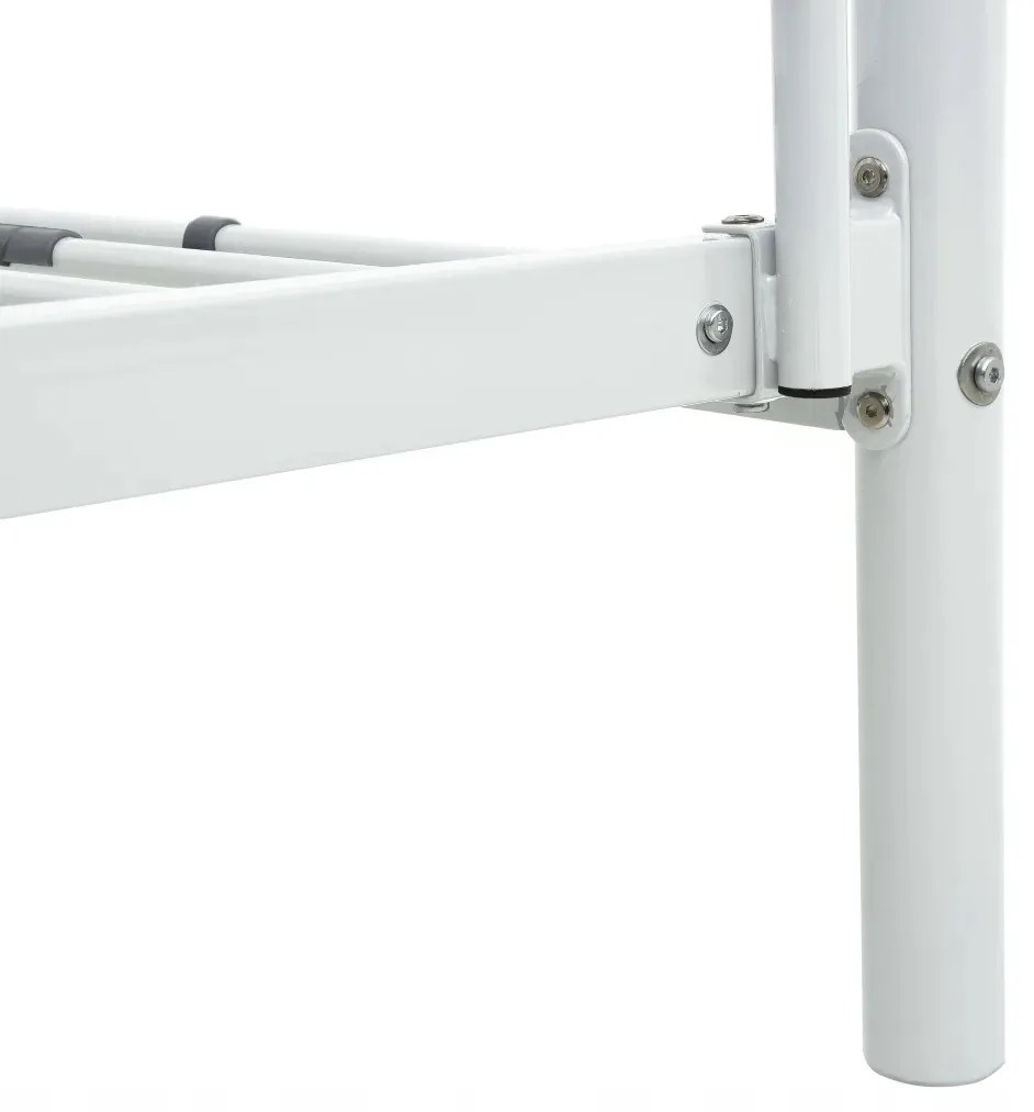 vidaXL Poschodová posteľ biela kovová 90x200 cm manželská