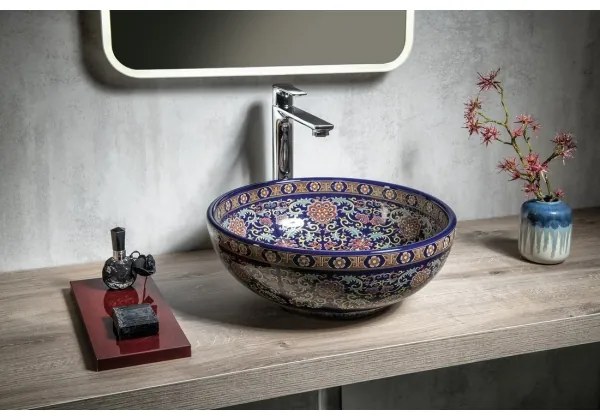 Sapho - Umývadlo na dosku PRIORI priemer 41 cm keramika/pestrofarebné