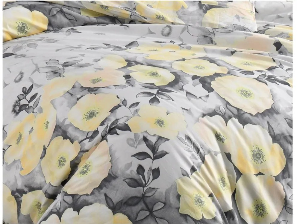Bavlnené obliečky Alisa Žltá 140x220/70x90 cm
