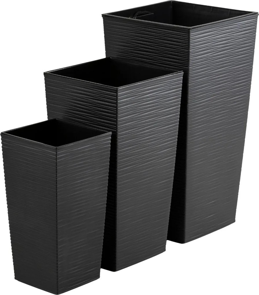 Plastový květináč Porto Riflo 67,7x35x35 cm černý
