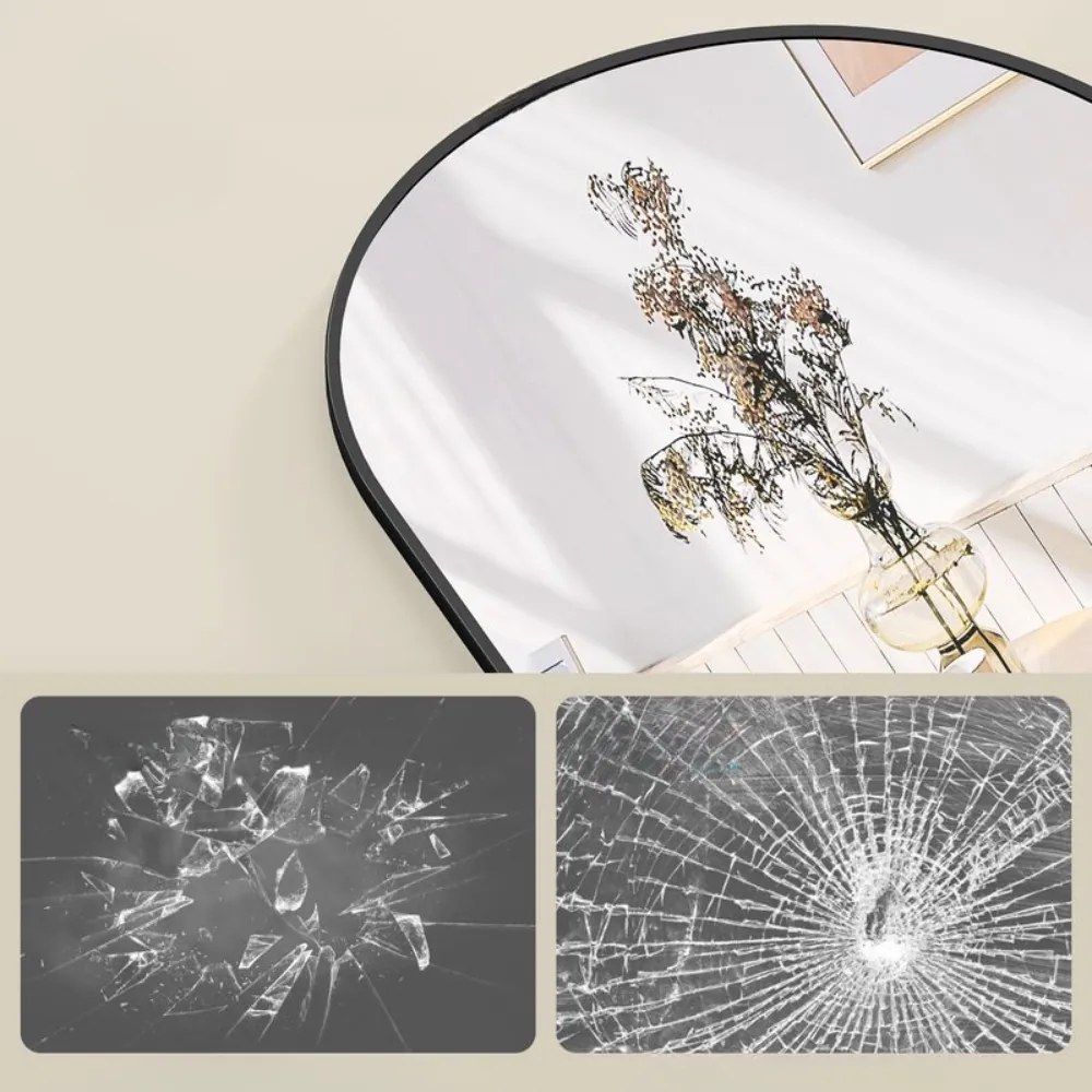 Zaoblené zrkadlo UMBRA, 160x50cm, čierna SongmicsHome