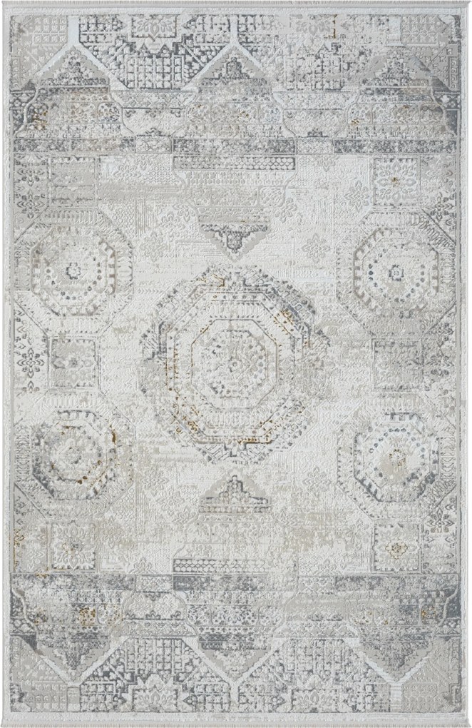 My Flair, Kusový koberec My Kazak creme, 160x230, šedá, chodba / predsieň