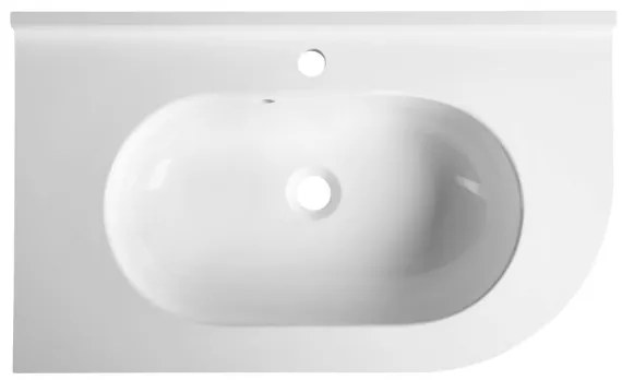 Sapho - Rohové zapustené umývadlo PULSE 75x43 cm mramor/biela