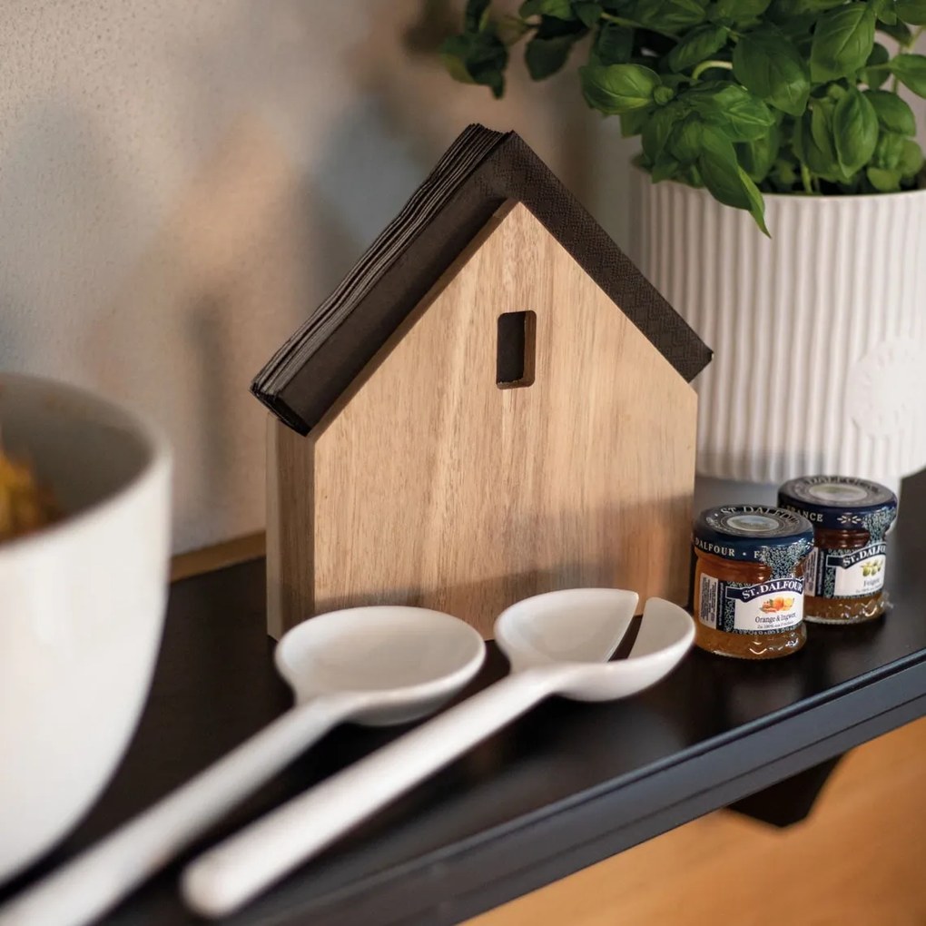 räder Drevený stojanček na servítky House Small