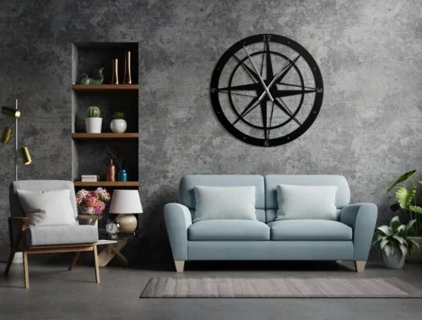 Kovové hodiny Compass 70 cm