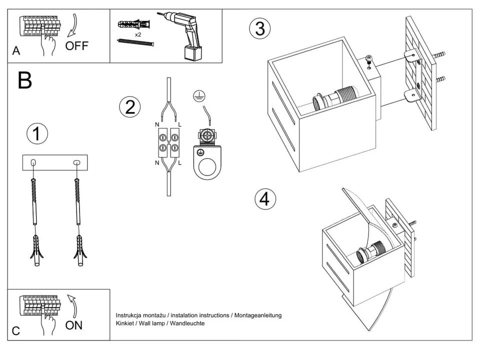 Biele nástenné svietidlo Carlo – Sollux