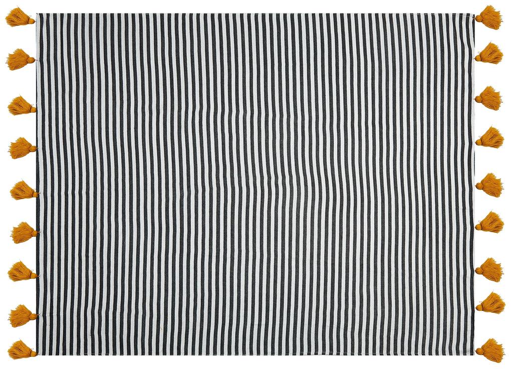 Deka 130 x 170 cm čierna/biela SUNWAL Beliani