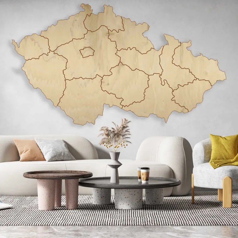 Drevená nástenná mapa Česká republika - 14 dielikov | SENTOP M002