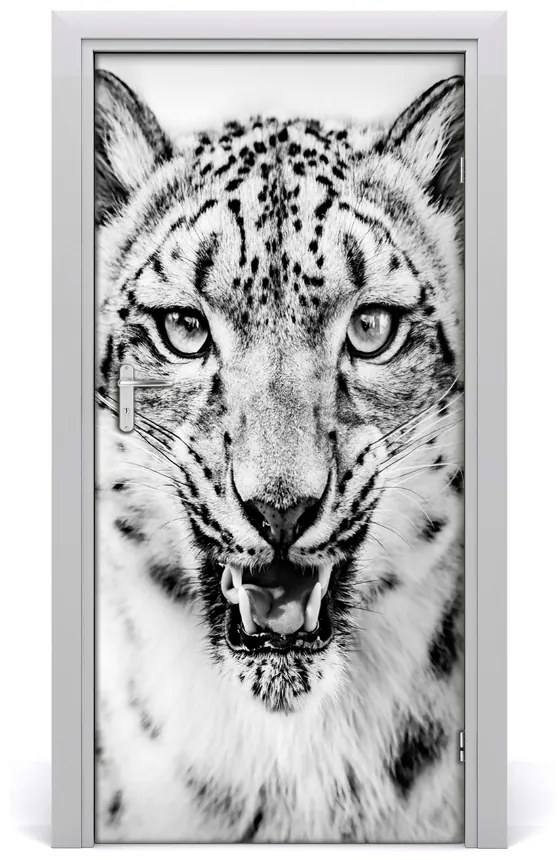 Samolepiace fototapety na dvere snežný leopard 85x205 cm