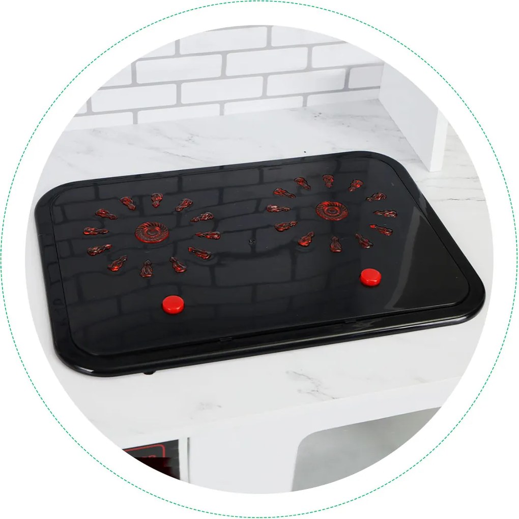 Drevená kuchynka pre deti ECOTOYS 3+ s LED, zvukom varenia, rúrou a mikrovlnkou