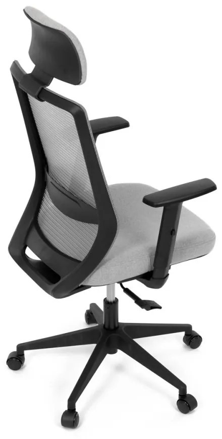 Kancelárska ergonomická stolička SENA — sieť / látka, čierna / šedá