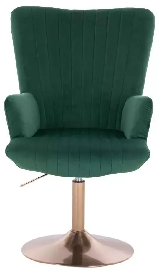 LuxuryForm DESIGN Kreslo AMADEO VELUR na zlatom tanieri - zelené