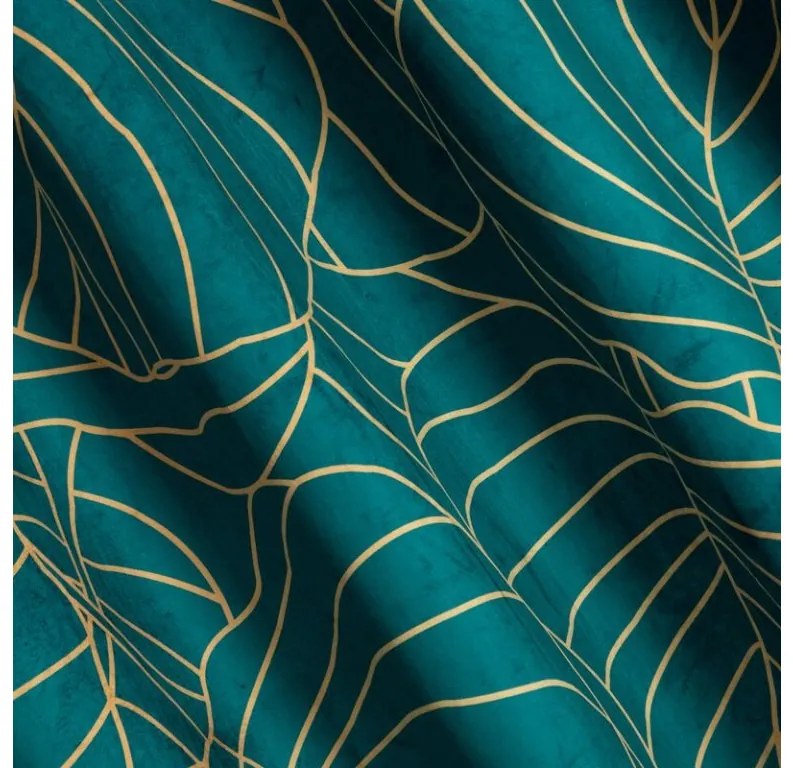 DECOREUM Potlačený zamatový záves 140 cm x 250 cm grafitová 100 % polyester Rozmer varianty: 140 cm x 250 cm, Farba varianty: Tmavo tyrkysová 104671