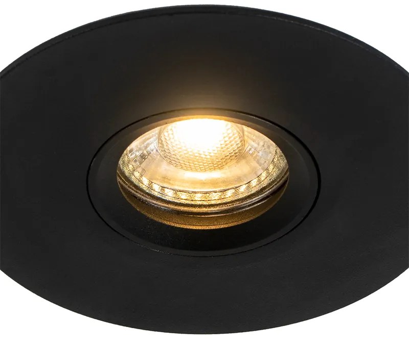 Inteligentné zapustené bodové svietidlo čierne vrátane Wifi GU10 50mm - Buco