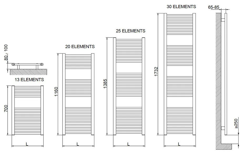 Cordivari Lisa 22 electric s termostatom - Radiátor 1385x500 mm, biela 3581646100056