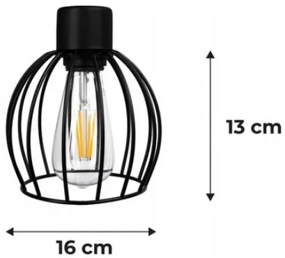 BERGE Závesné stropné svietidlo LED drevený trám 3xE27 loft drôtená guľa