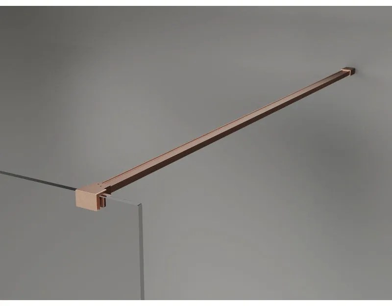 Mexen, Mexen Kioto-X sprchová stena 80 x 200 cm, grafit 10 mm, brúsená meď - 800-080-101-65-40-X