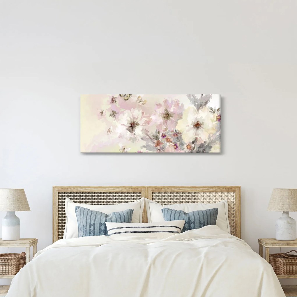 Obraz - Kvety, maľba (120x50 cm)