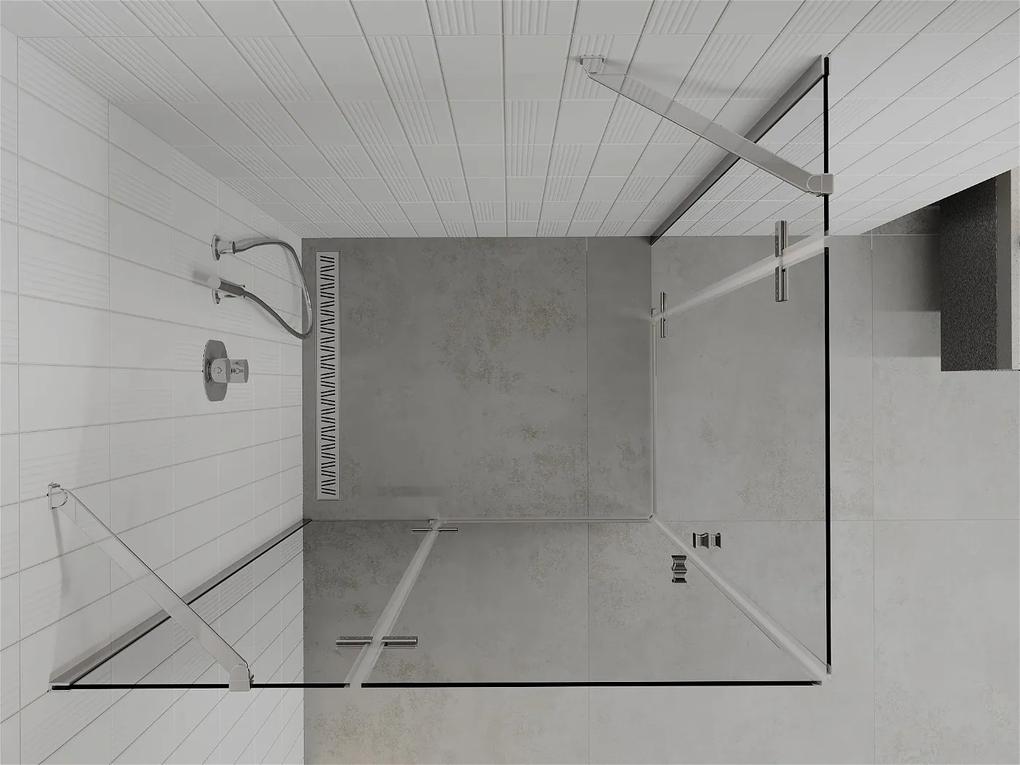 Mexen Roma Duo, sprchovací kút 80 (dvere) x 70 (dvere) cm, 6mm číre sklo, chrómový profil, 854-080-070-02-00