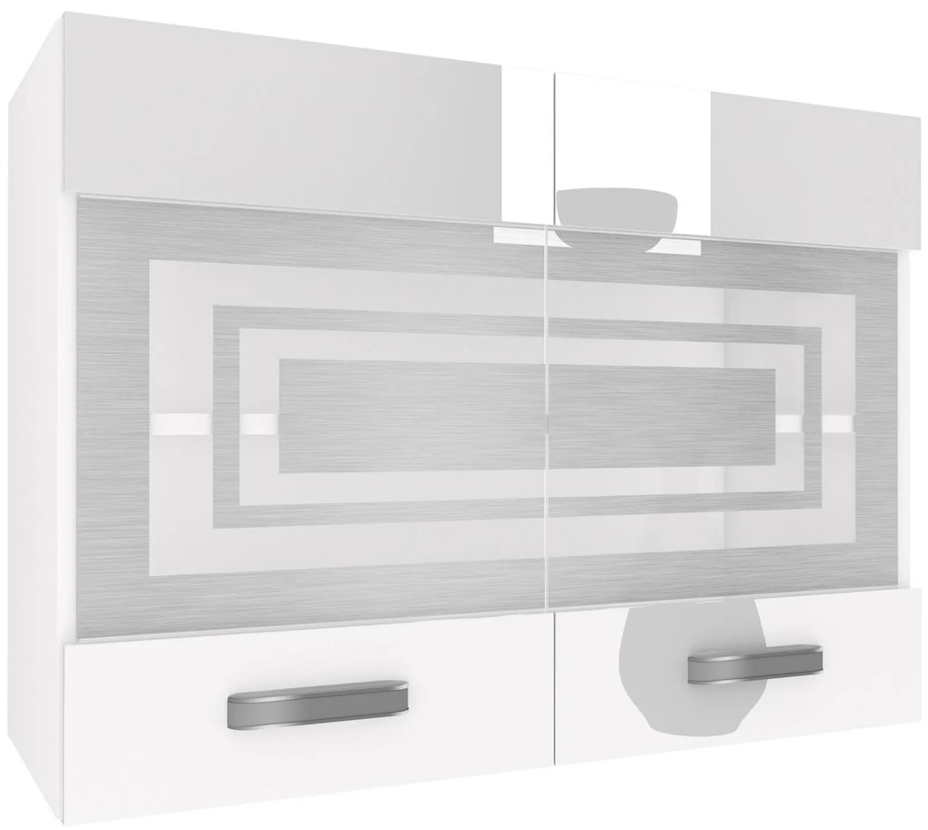 Kuchynská skrinka Belini horná 80 cm biely lesk INF SGW80/3/WT/W/0/F