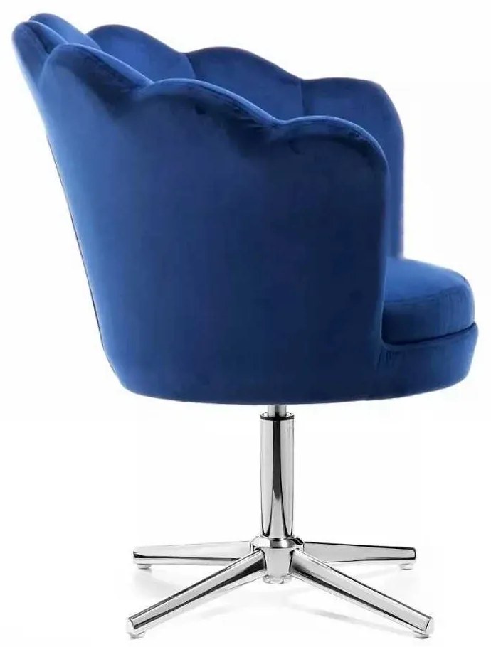 LuxuryForm DESIGN Kreslo FREY VELUR na striebornom kríži - modré