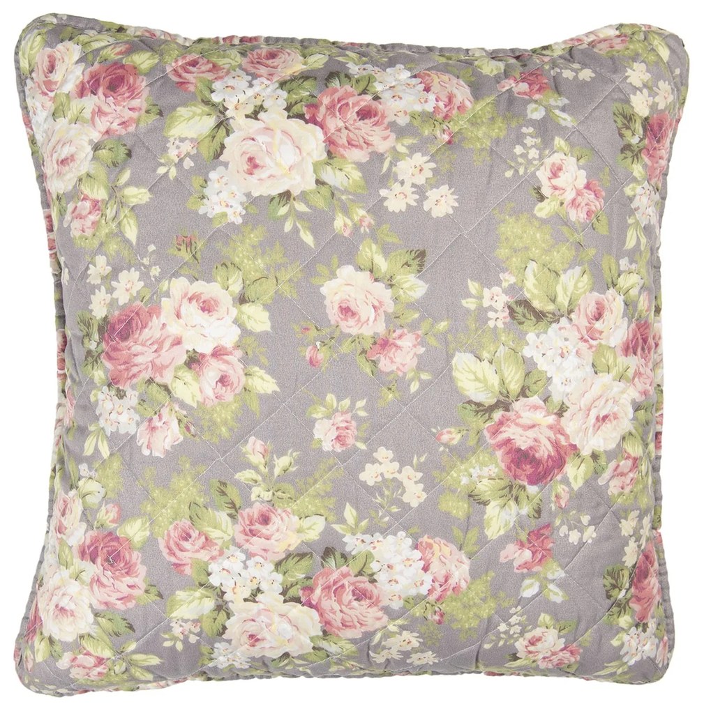 Taupe povlak na vankúš s ružami Roses - 50 * 50 cm