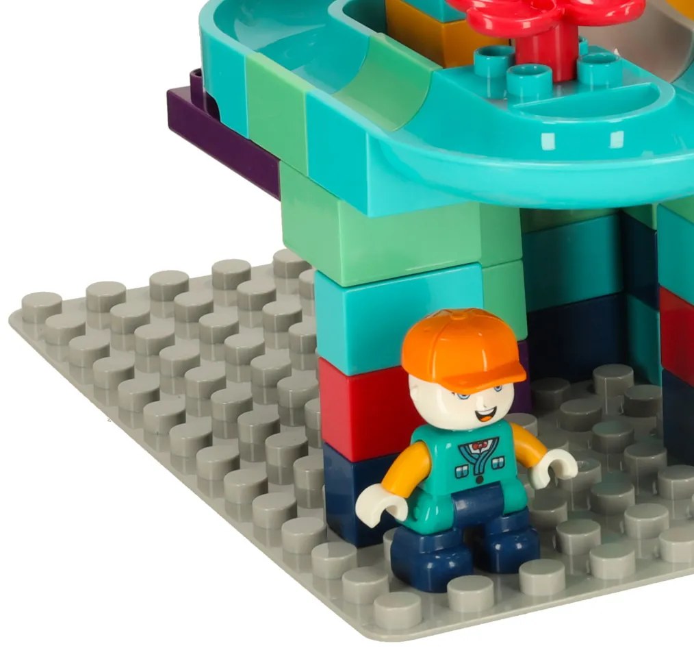 KIK Stavebné bloky guľôčková dráha 147 dielov - Dinosaur Park, kreatívne kocky 3+ - BIBI-INN