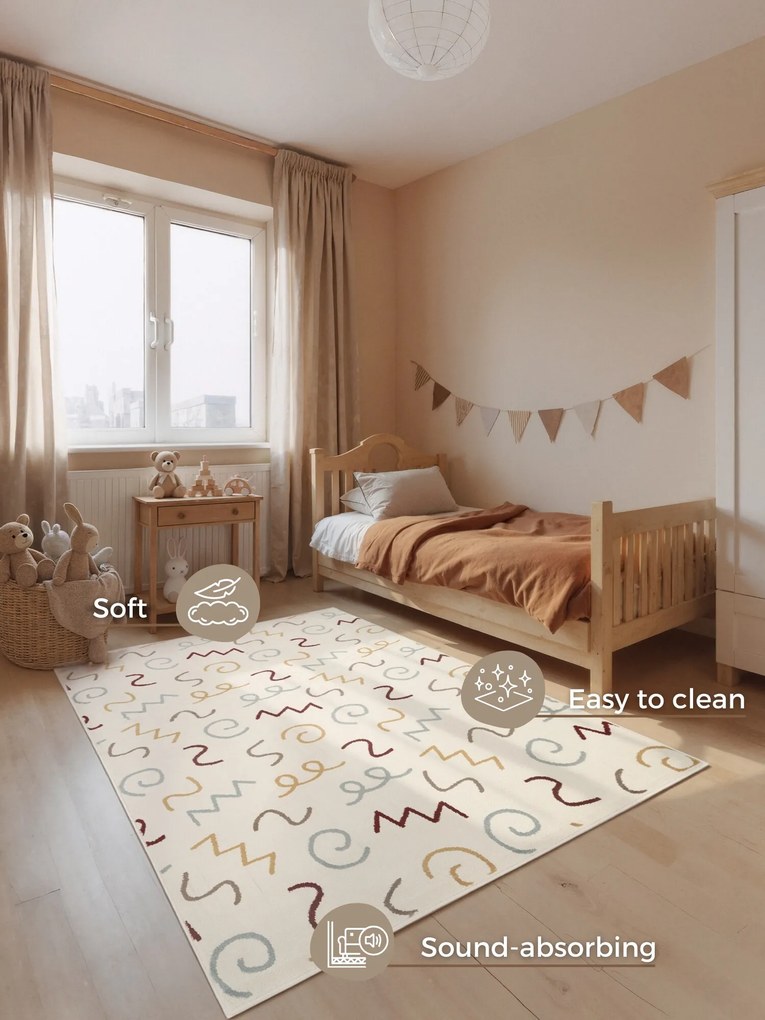 Hanse Home, Detský koberec Adventures 106422 Cream Multicolor, 120x170, viacfarebná, detská izba