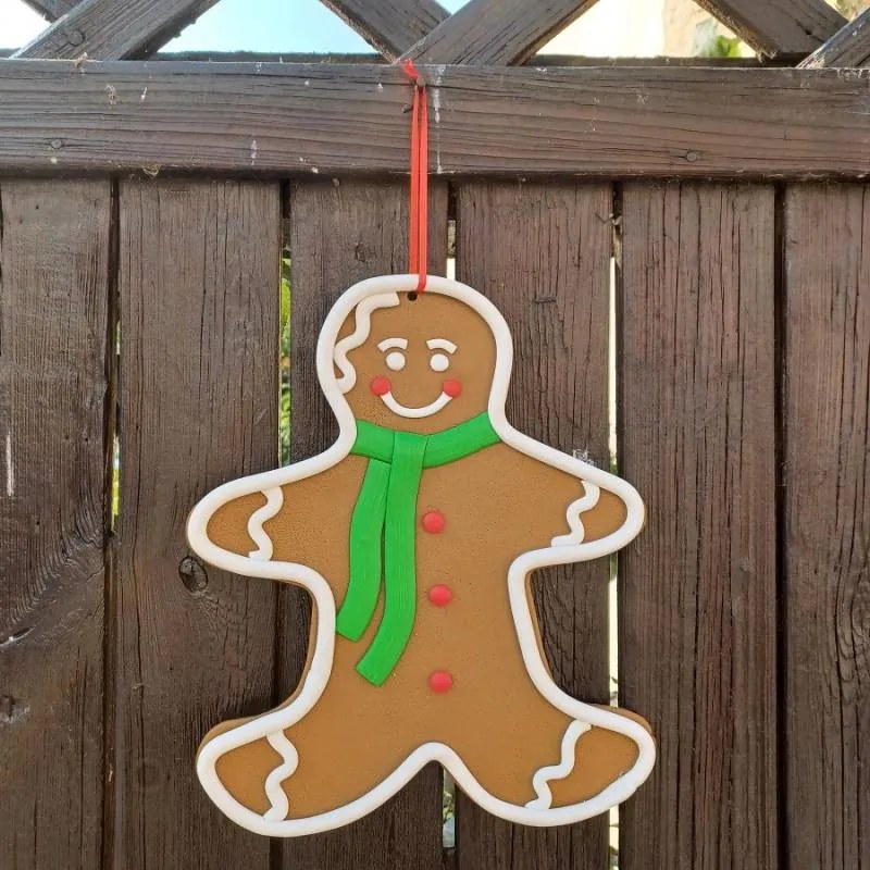 DECOLED Perník panáček, prům. 26,5 x 31 cm, zelená šála