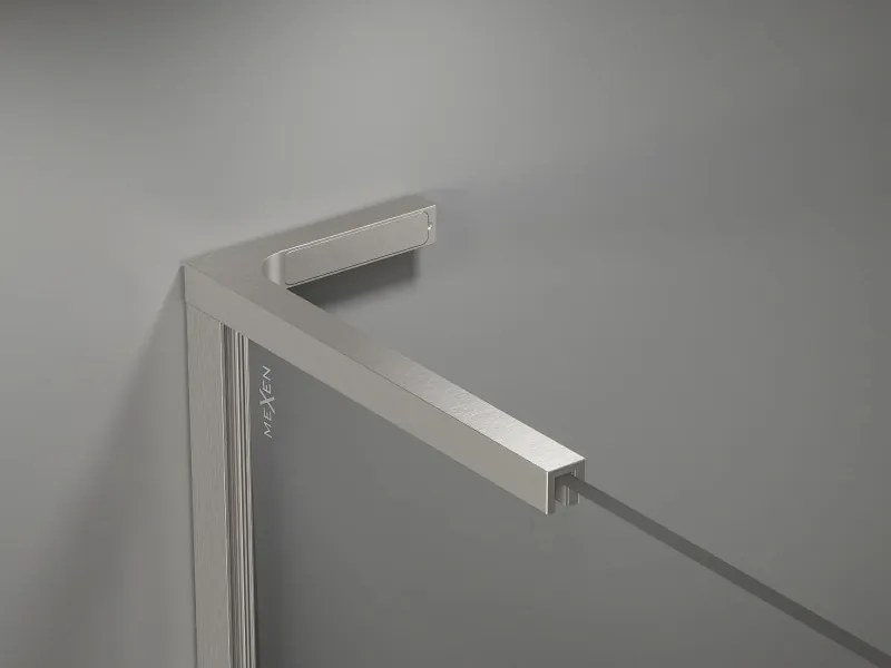 Mexen, Mexen Kioto-X L sprchová stena 60 x 200 cm, priehľadná 10 mm, brúsený nikel - 800-060-107-97-00-X