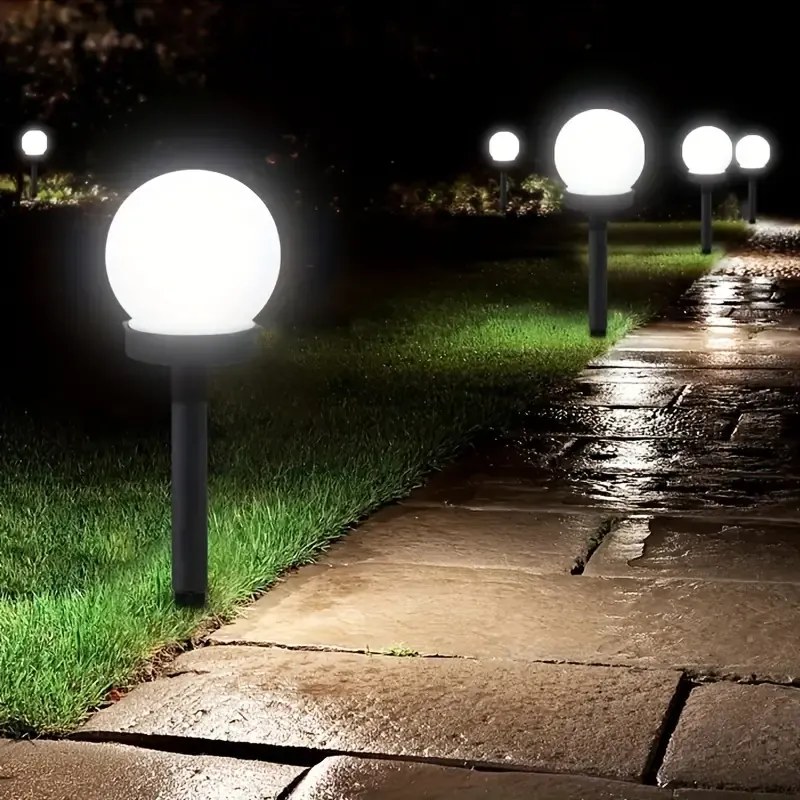 BERGE SADA 4 solárnych záhradných lámp, LED, BIELA, 10 cm, vodotesná, IP44