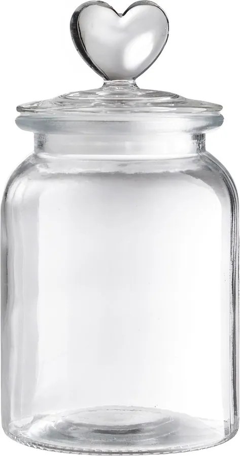 SWEET HEART Dóza sklenené srdca 1000 ml