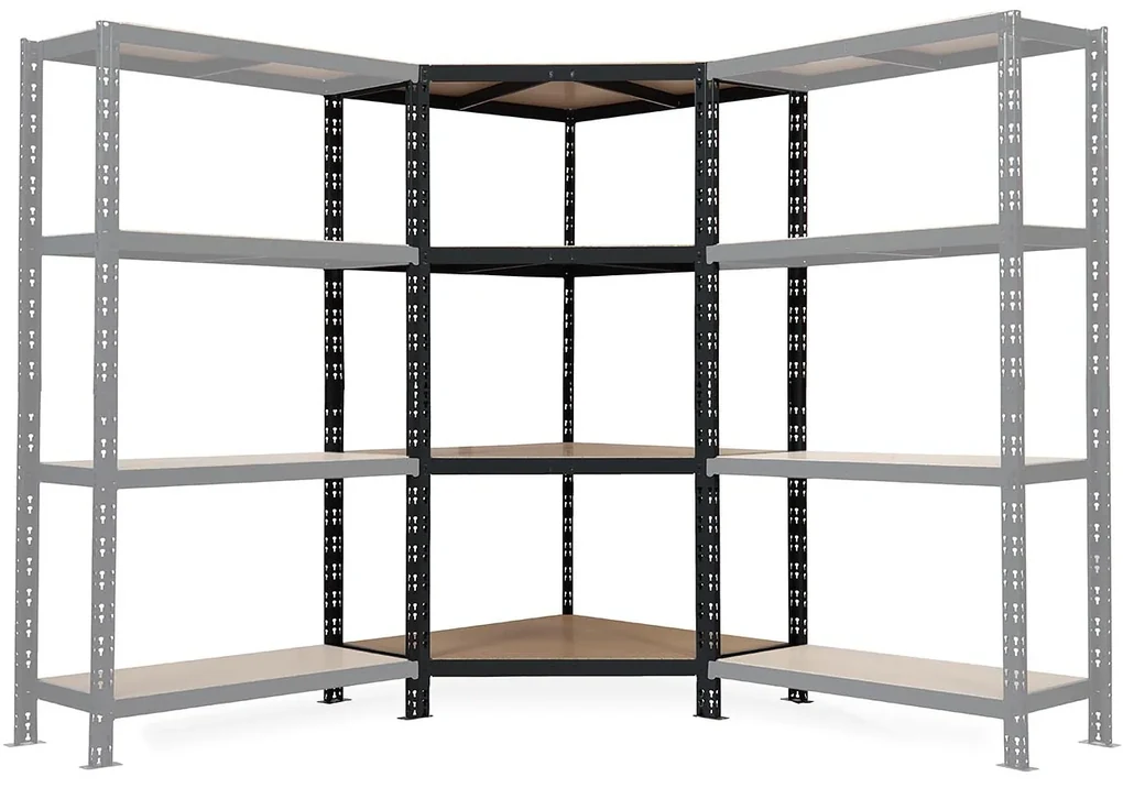 Rohový policový regál 1800x900x400mm, nosnost 200kg RTCLR40-4
