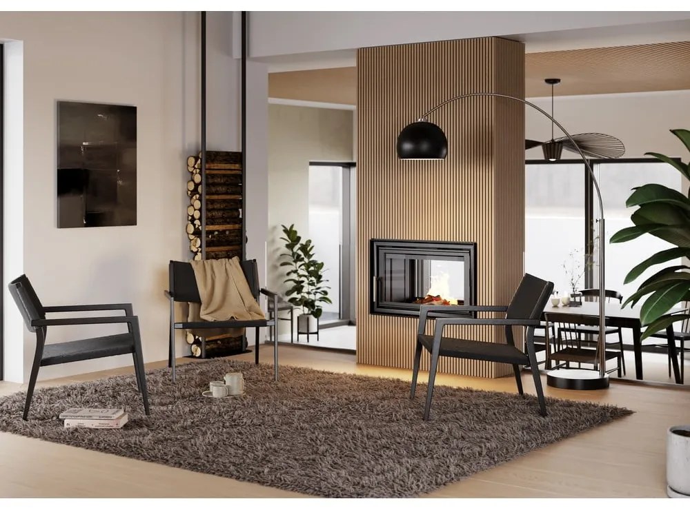 Čierne kreslo s trstinovým výpletom Loop – DAN-FORM Denmark