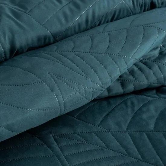 Moderný prehoz na posteľ Boni tmavo tyrkysovej farby