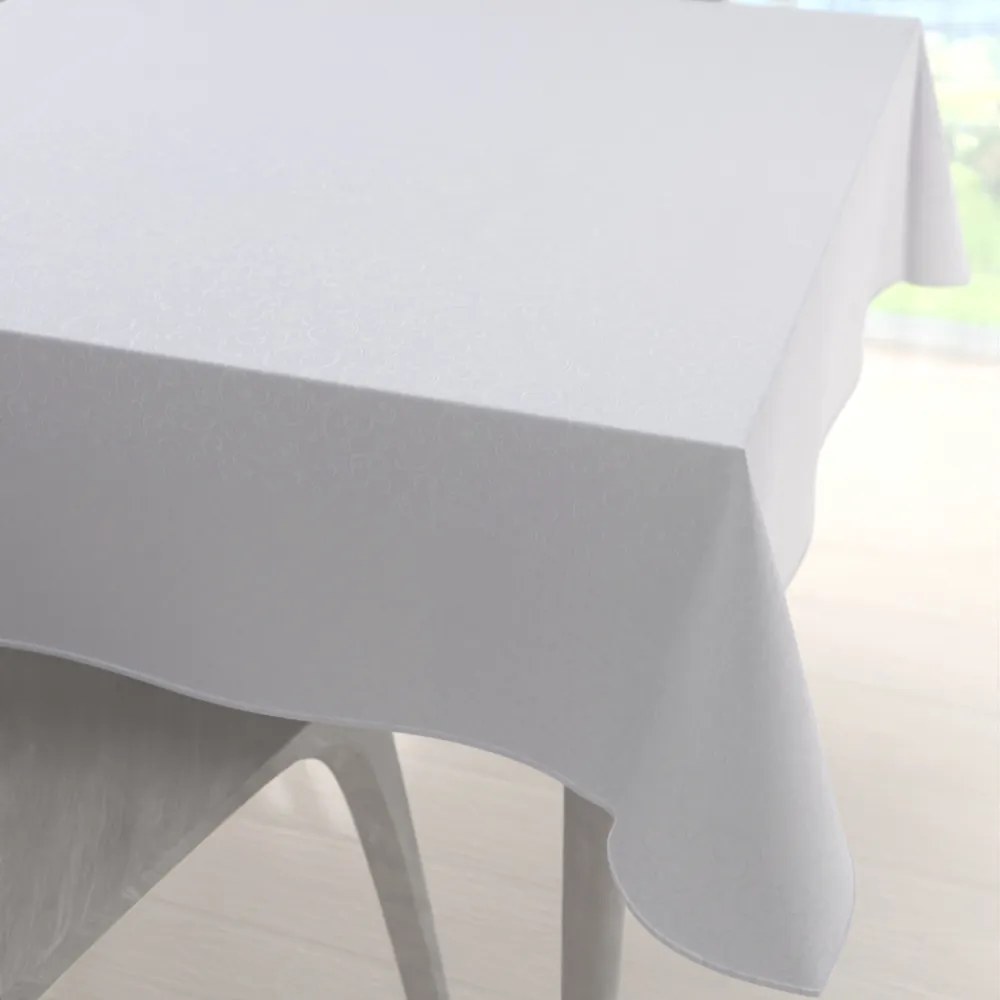Biante Teflónový štvorcový obrus TF-078 Ornamenty - studená biela 110x110 cm