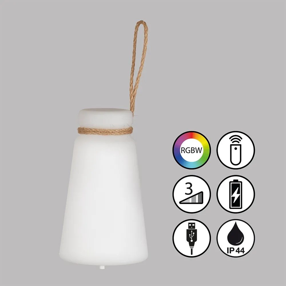 Bielo-hnedá LED stolová lampa (výška 20 cm) Bruno – Fischer & Honsel