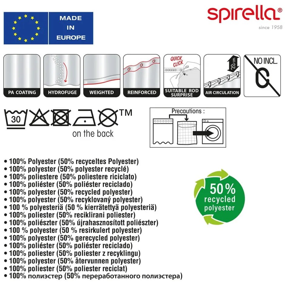 Sprchový záves 180x200 cm Dolly – Spirella