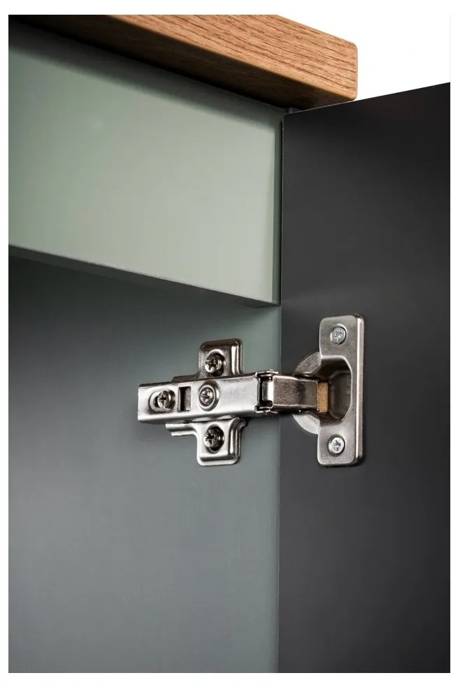 Koupelnová sestava Line Reed Green se skřínkami a umyvadly 140 cm zelená/dub evoke