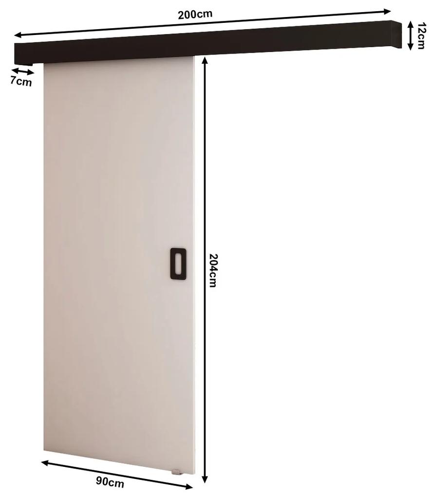 Posuvné dvere 90 cm Bethany I (biela matná + čierna matná). Vlastná spoľahlivá doprava až k Vám domov. 1043487