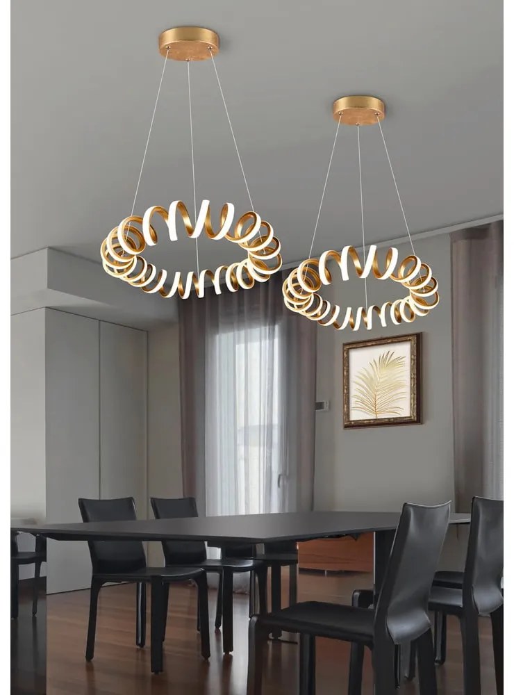 LED závesné svietidlo v zlatej farbe ø 55 cm Curl – Trio